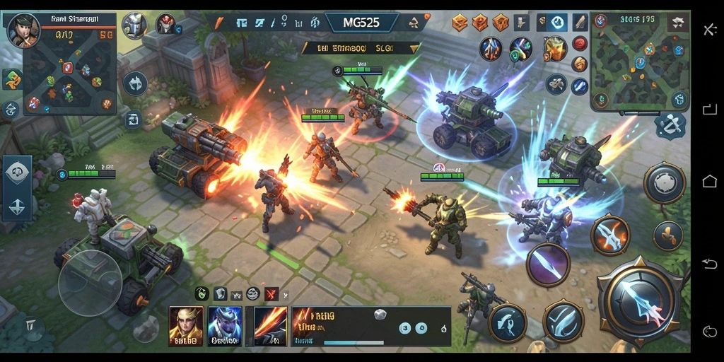Screenshot gameplay SLG MG525 yang menampilkan aksi strategis.