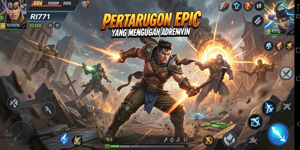 Tangkapan layar utama RI771 menampilkan aksi pertarungan yang mendebarkan.
