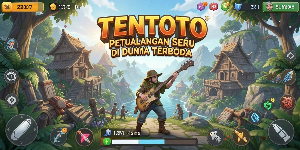 Gameplay TENTOTO yang menampilkan dunia terbuka yang menakjubkan.
